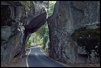 Arch Rock and road, Lower Merced Canyon. Yosemite National Park, California, USA.