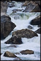 Boulders and rapids, Lower Merced Canyon. Yosemite National Park, California, USA.