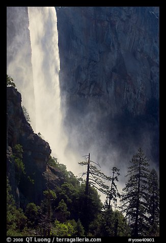 Base of Bridalveil fall. Yosemite National Park (color)