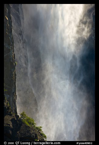 Falling water and spray, Bridalveil falls. Yosemite National Park (color)
