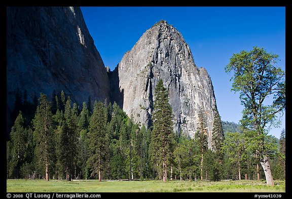 Cathedral Rocks in spring. Yosemite National Park (color)
