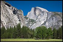 Half Dome and Washington Column from Ahwanhee Meadow in Spring. Yosemite National Park, California, USA.