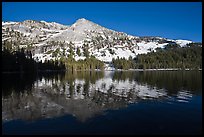Tenaya Lake, with partly snow-covered peak reflected. Yosemite National Park ( color)