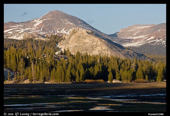 Lambert Dome and mountain, spring, Tuolumne Meadows. Yosemite National Park (color)
