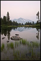 Mammoth Peak reflected in tarn at sunset. Yosemite National Park ( color)