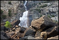 Boulders, tree and Wapama Falls, Hetch Hetchy. Yosemite National Park ( color)