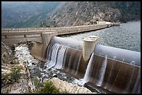 Overflow channel,  O'Shaughnessy Dam. Yosemite National Park, California, USA. (color)