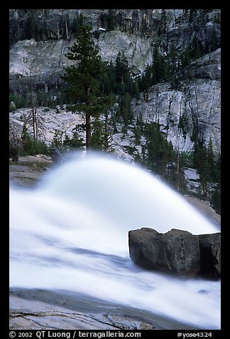 Waterwheel at dusk, Waterwheel falls. Yosemite National Park (color)