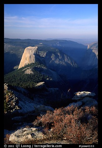 Half-Dome seen from Clouds rest, morning. Yosemite National Park, California, USA.