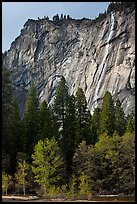 Ephemeral waterfall near Royal Arches. Yosemite National Park, California, USA.