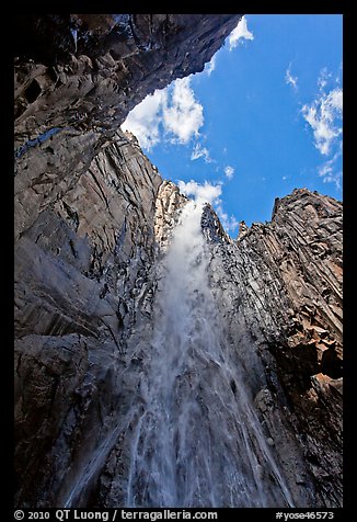 Ribbon Falls from amphitheatre. Yosemite National Park (color)