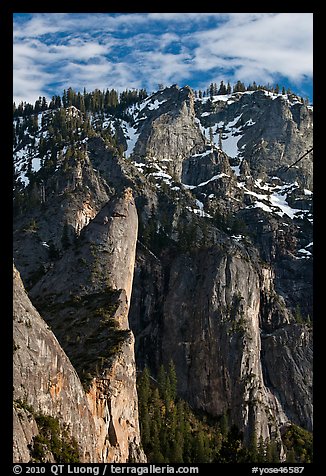 Leaning Tower and valley rim. Yosemite National Park (color)