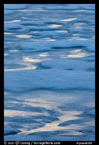 Melting snow pattern on lake. Yosemite National Park (color)