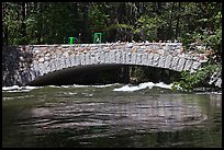 Pohono Bridge with high waters. Yosemite National Park, California, USA. (color)