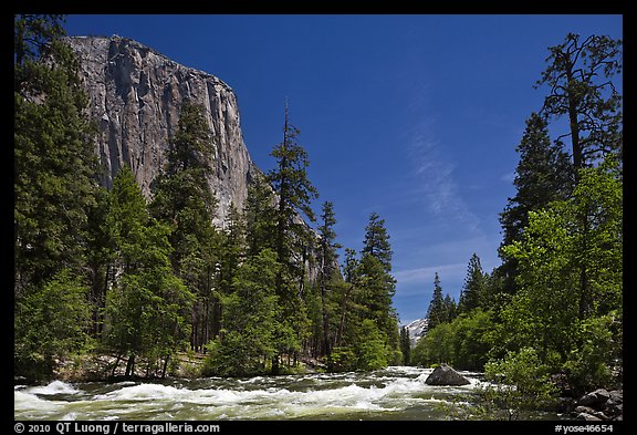 Merced River and El Capitan. Yosemite National Park (color)