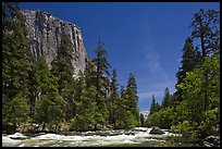 Merced River and El Capitan. Yosemite National Park, California, USA.