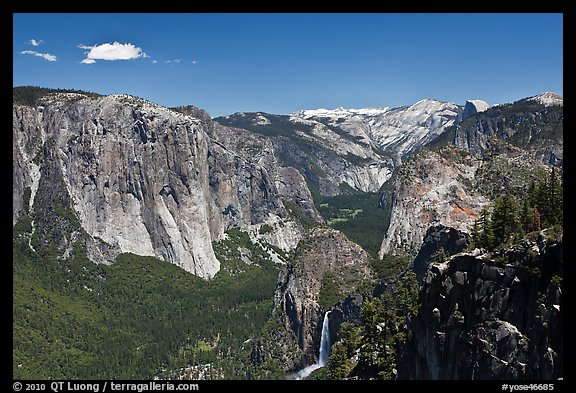 View of Bridalveil Fall and Yosemite Valley. Yosemite National Park (color)