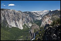 View of Bridalveil Fall and Yosemite Valley. Yosemite National Park, California, USA.