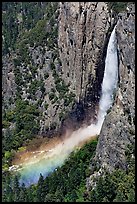 Bridalveil Fall and rainbow from above. Yosemite National Park ( color)
