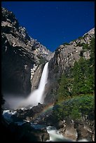 Lower Yosemite Fall with moonbow. Yosemite National Park ( color)