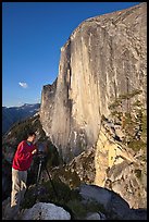 Photographer on Diving Board and Half-Dome. Yosemite National Park ( color)