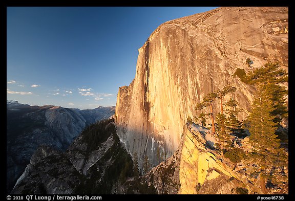 Tenaya Canyon and face of Half-Dome at sunset. Yosemite National Park (color)