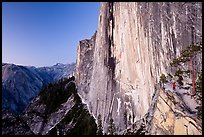 Hiker looking out from Diving Board. Yosemite National Park ( color)