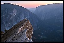 Diving Board, Glacier Point, and Yosemite Valley, sunset. Yosemite National Park, California, USA.