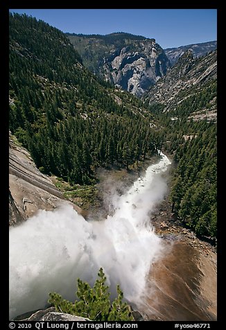 Nevada Falls from the brinks. Yosemite National Park (color)