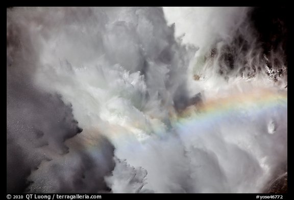 Falling water and rainbow, Nevada Falls. Yosemite National Park (color)
