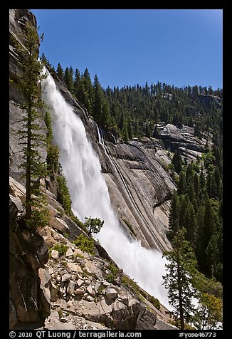 Nevada Falls and cliff. Yosemite National Park, California, USA.