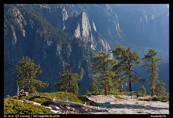 Sentinel Rock and valley from North Dome. Yosemite National Park (color)