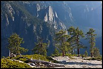 Sentinel Rock and valley from North Dome. Yosemite National Park, California, USA.