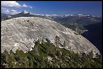North Dome and Clark Range. Yosemite National Park, California, USA. (color)