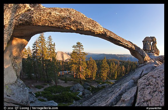 Half-Dome seen through Indian Arch. Yosemite National Park (color)