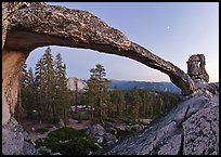 Indian Arch and Half-Dome at dusk. Yosemite National Park, California, USA.