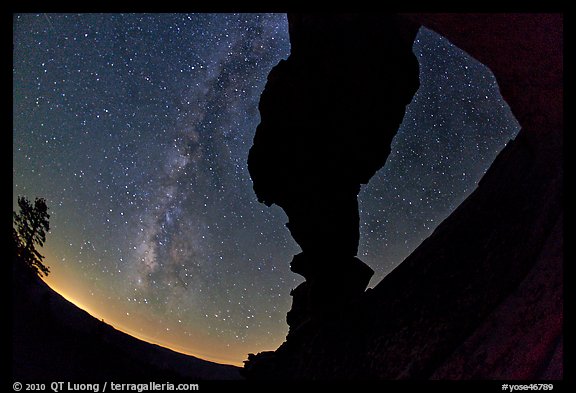 Indian Arch and Milky Way. Yosemite National Park (color)