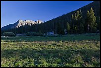 Meadow and Potter Point, Lyell Canyon. Yosemite National Park, California, USA.