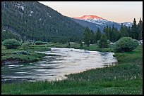 Tuolumne River in Lyell Canyon, sunset. Yosemite National Park ( color)