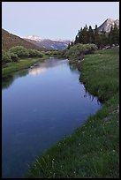 Tuolumne River in Lyell Canyon, dusk. Yosemite National Park, California, USA.