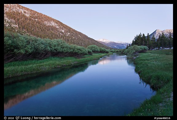 Lyell Canyon at dusk. Yosemite National Park, California, USA.