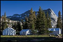 Sierra High Camp and Vogelsang peak. Yosemite National Park, California, USA. (color)