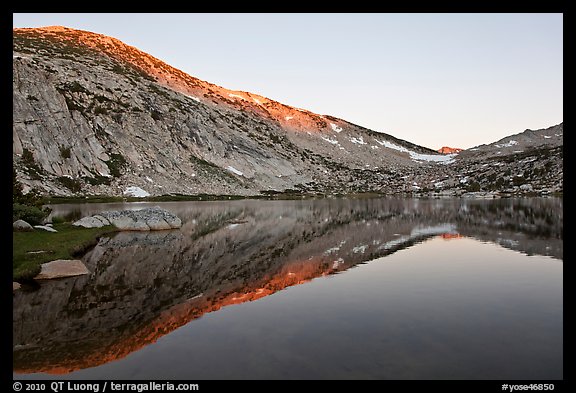 Last light on Fletcher Peak above Vogelsang Lake. Yosemite National Park (color)