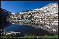 Alpine lake and peak, Vogelsang. Yosemite National Park, California, USA.