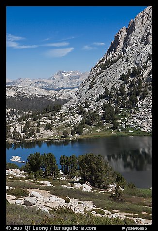 Vogelsang Lake and distant Choo-choo ridge. Yosemite National Park, California, USA.