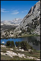 Vogelsang Lake and distant Choo-choo ridge. Yosemite National Park, California, USA.