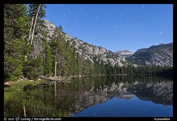 Merced Lake by moonlight. Yosemite National Park (color)