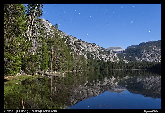 Merced Lake by moonlight. Yosemite National Park, California, USA.