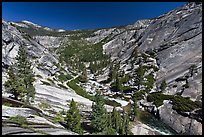 Merced River flowing down through Upper Merced River Canyon. Yosemite National Park, California, USA.