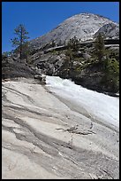 Granite slab, Merced River, and dome. Yosemite National Park, California, USA.